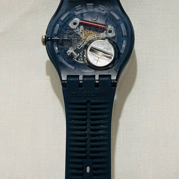 Swatch Neon Green Rebel Watch SR1130SW Silicone Band Blue Unisex - Picture 4 of 6